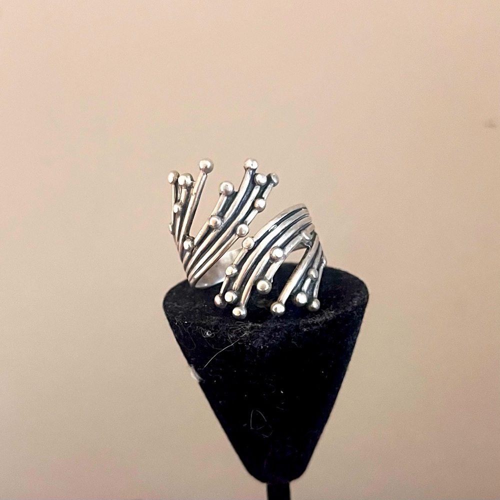 Unique Sterling Silver Adjustable Ring